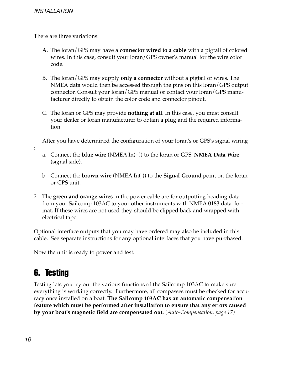 Sailcomp Manual 1107 A