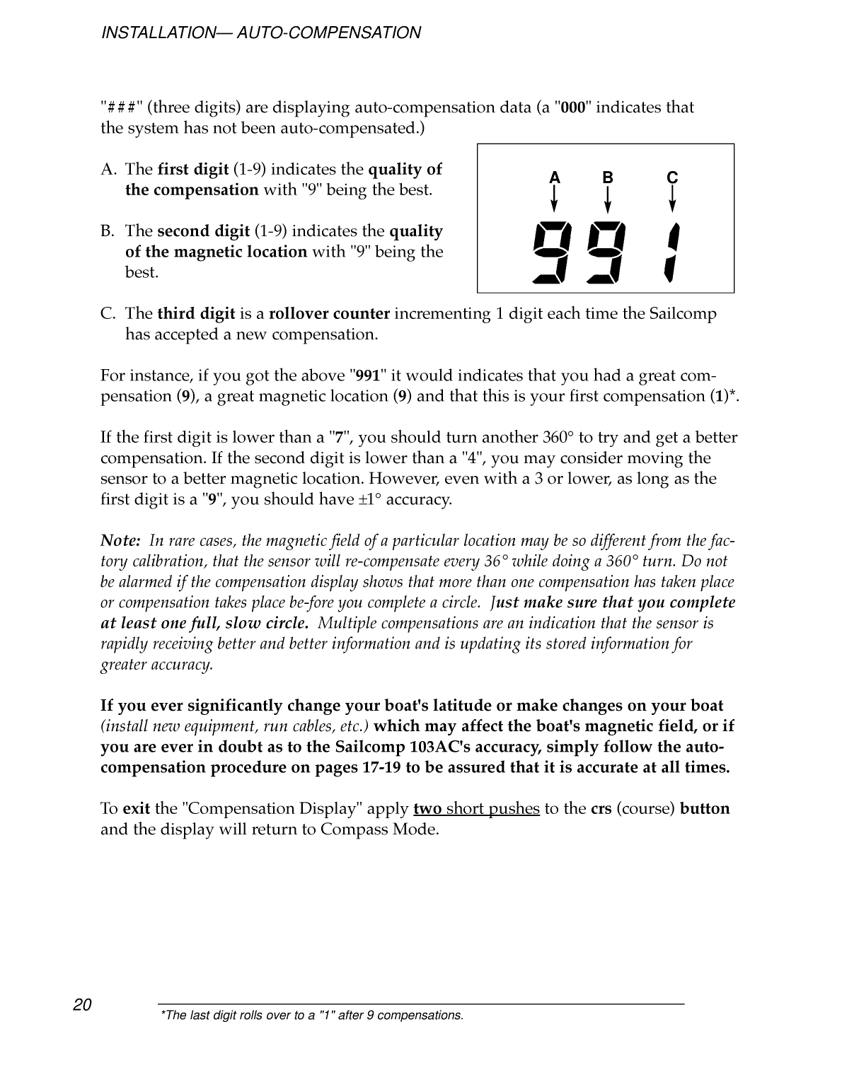 Sailcomp Manual 1107 A