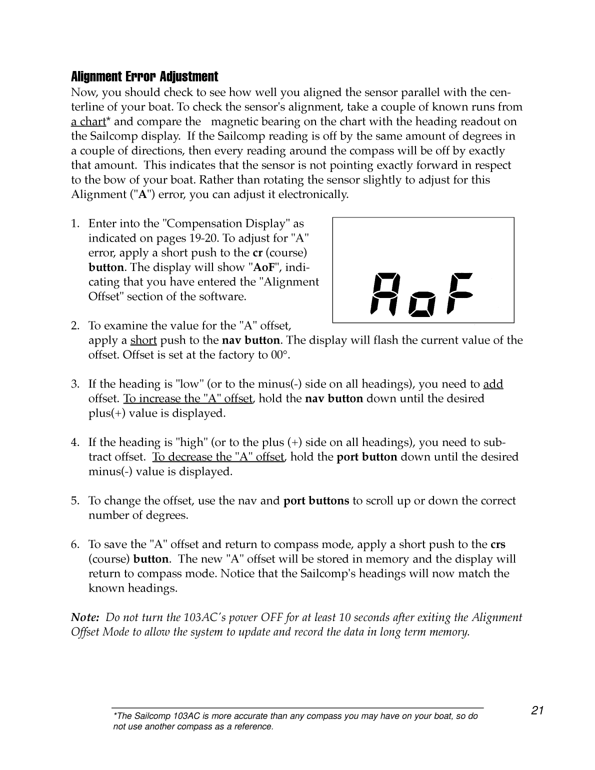 Sailcomp Manual 1107 A