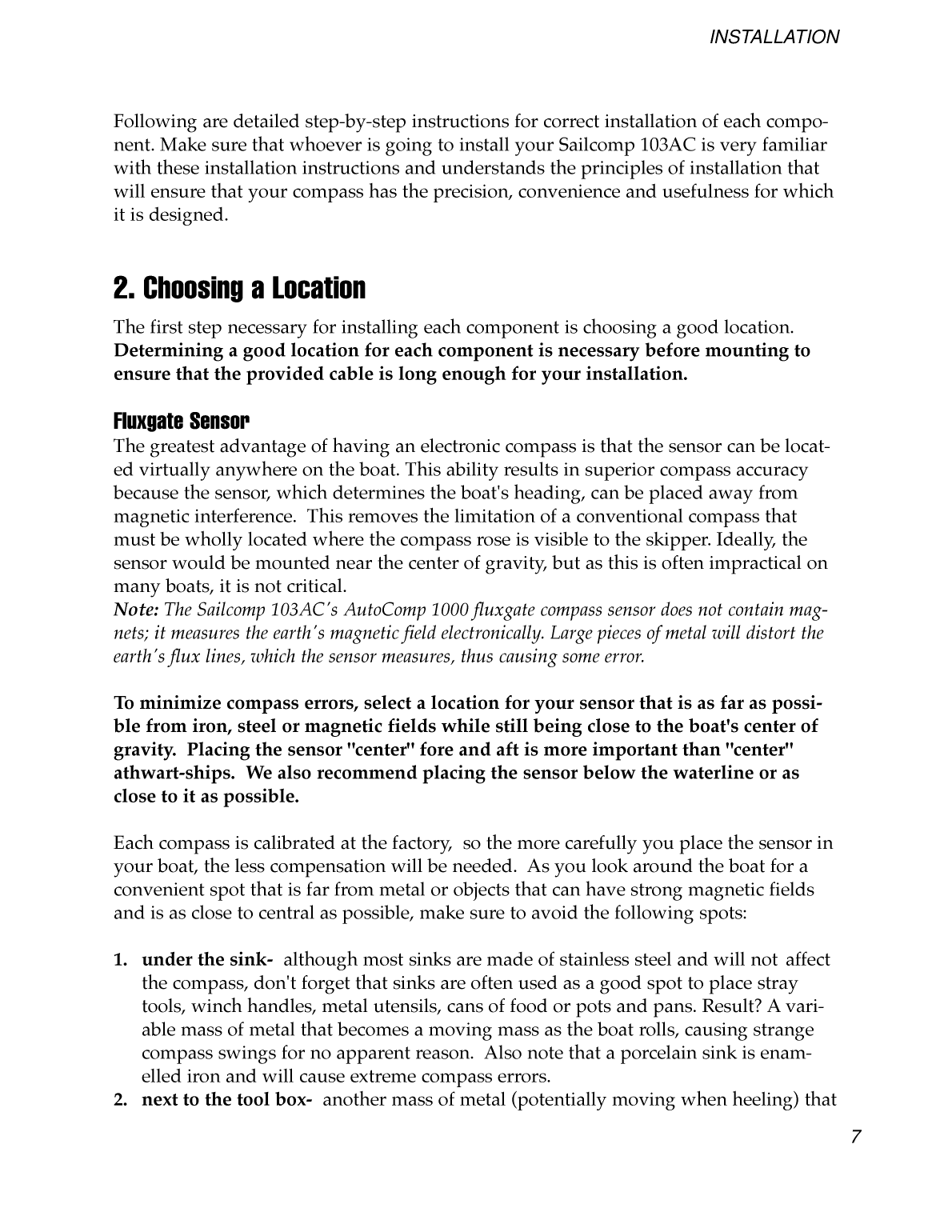 Sailcomp Manual 1107 A