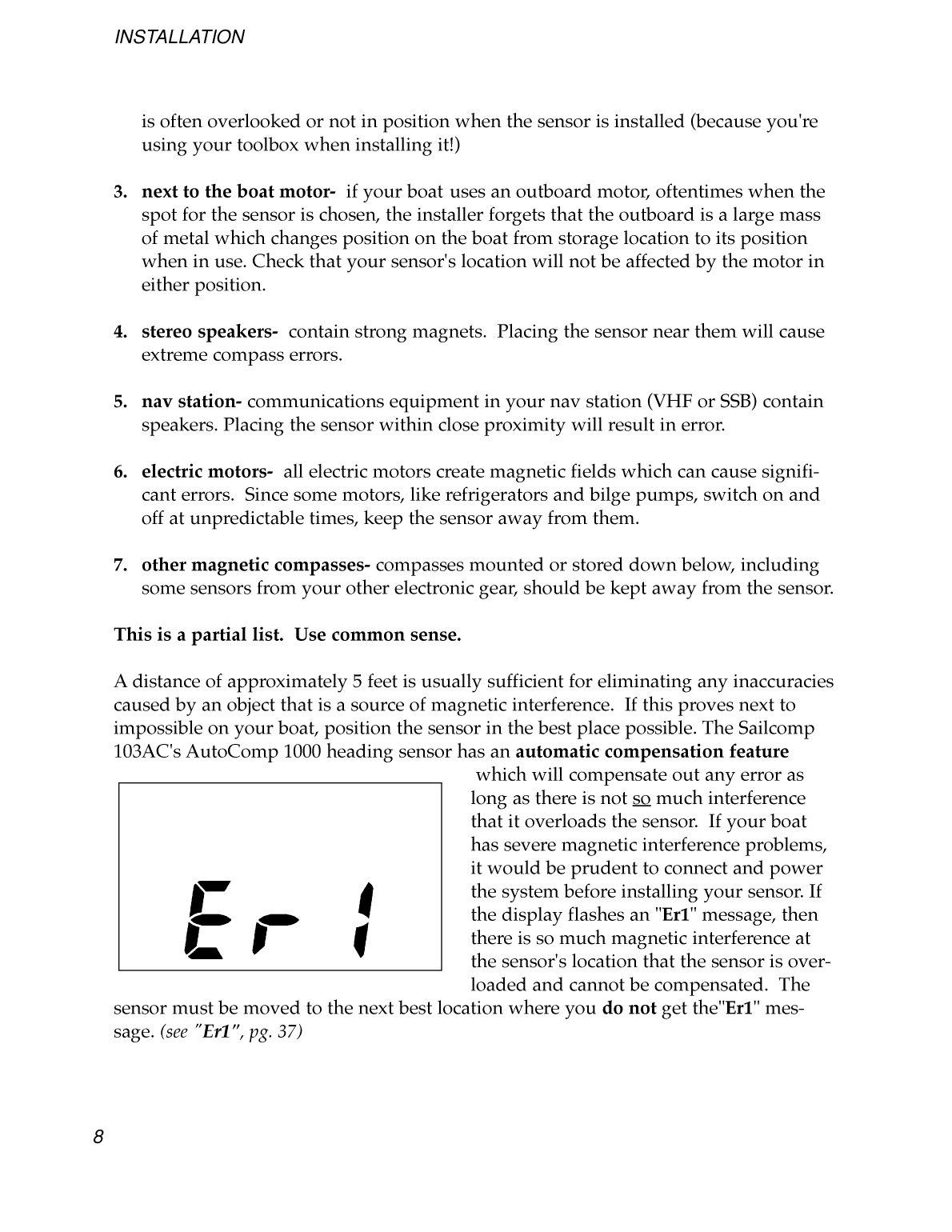 Sailcomp Manual 1107 A