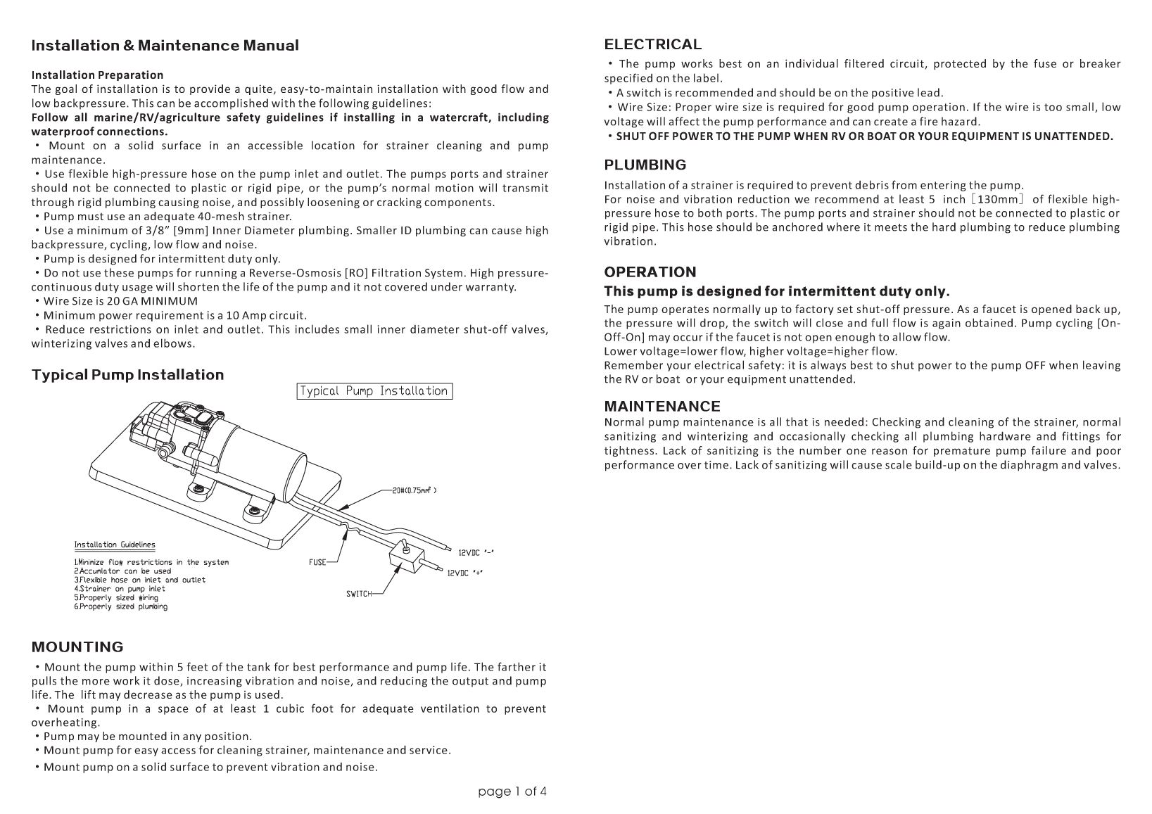 Seaflo 21 Series Instructions Refrigerator Drain Pump