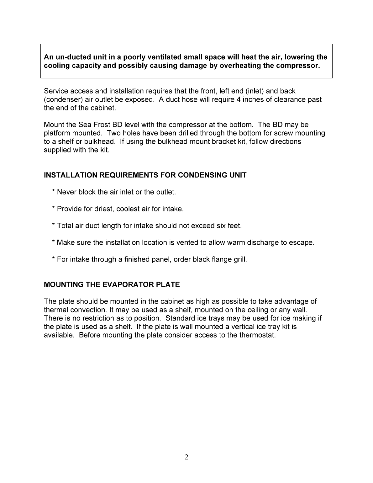 Seafrost Model Bd Refrigerator Air