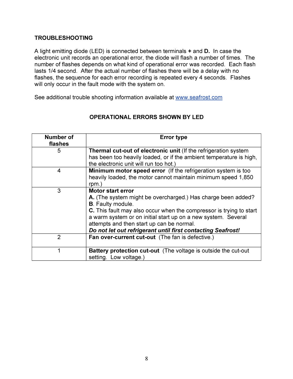 Seafrost Model Bd Refrigerator Air