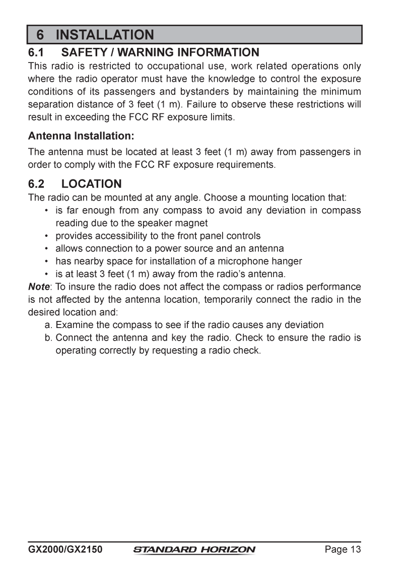 Standard Horizon Gx2150 Om Usa Em044n160 5292013