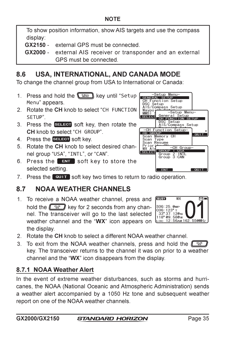 Standard Horizon Gx2150 Om Usa Em044n160 5292013