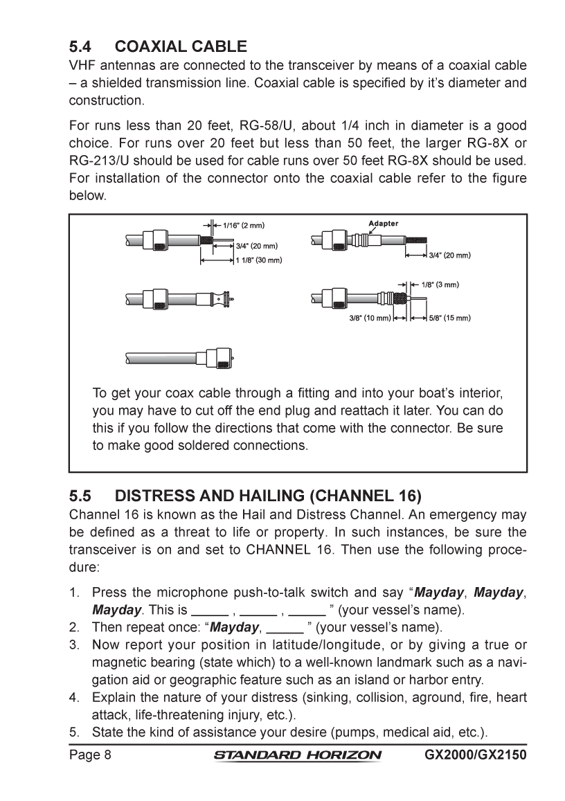 Standard Horizon Gx2150 Om Usa Em044n160 5292013