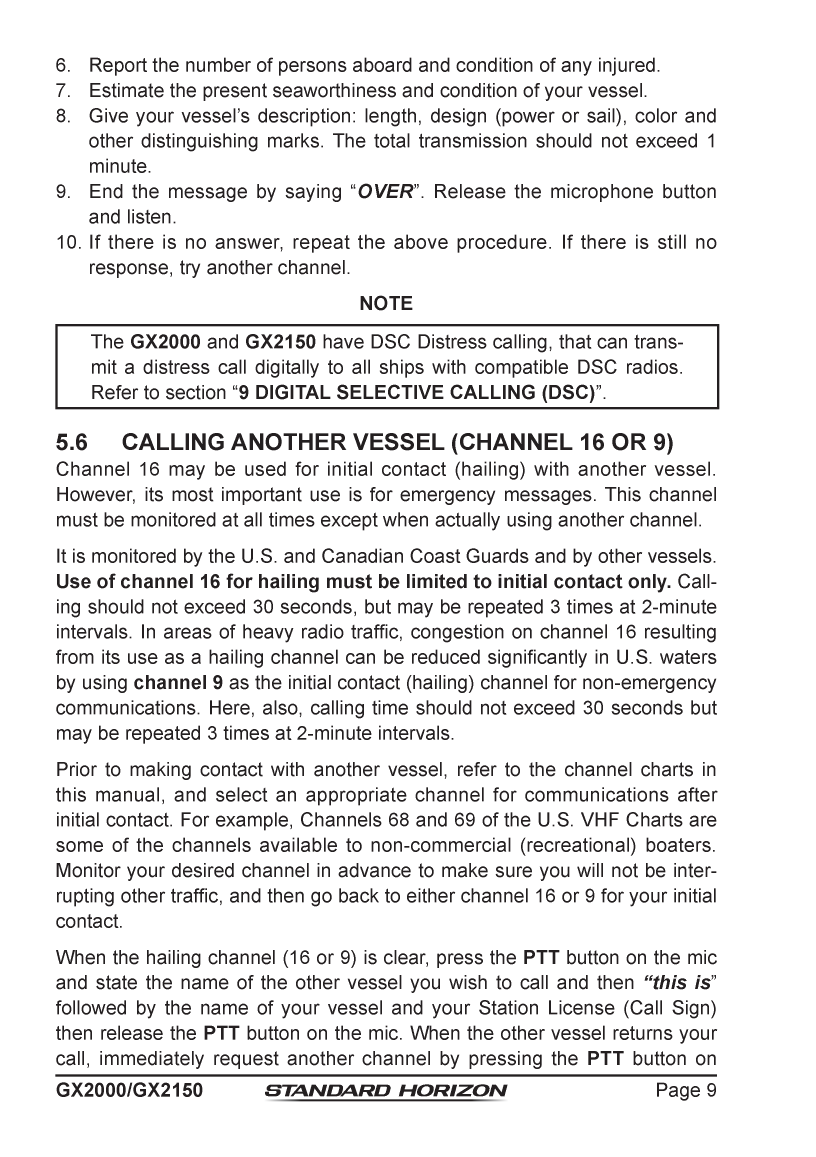 Standard Horizon Gx2150 Om Usa Em044n160 5292013