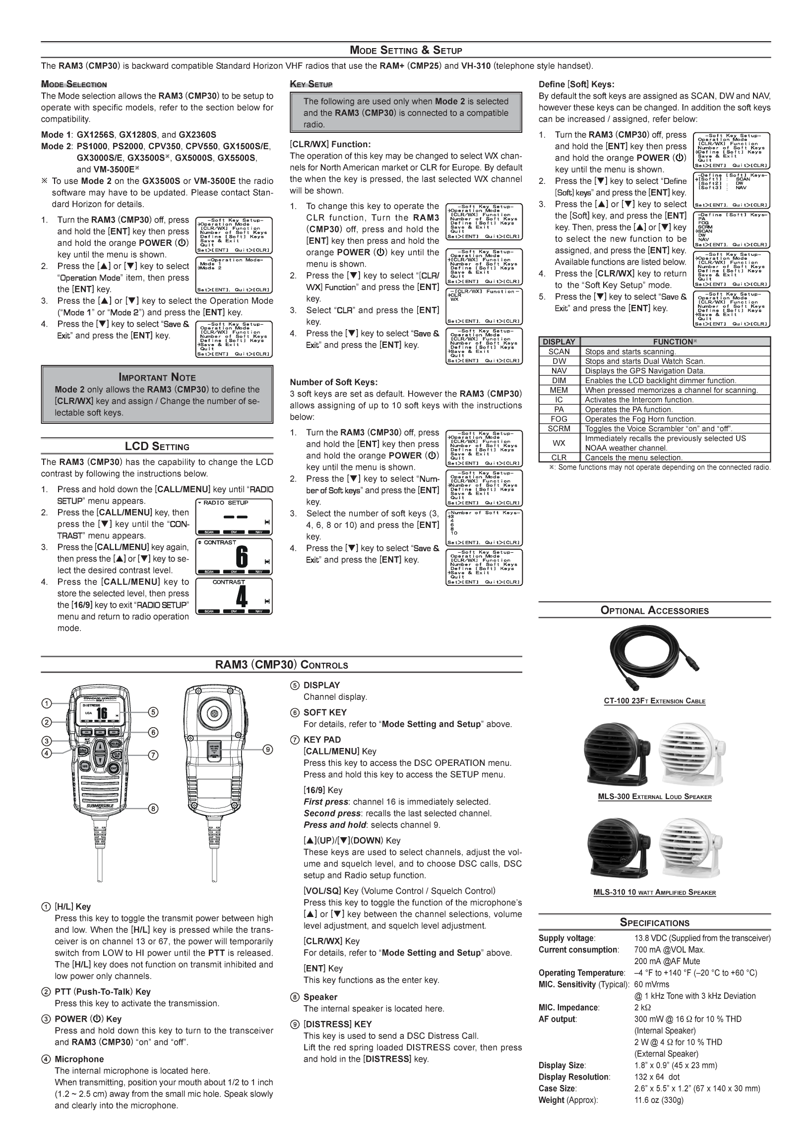 Standard Horizon Cmp30 Remote Manual 34507om