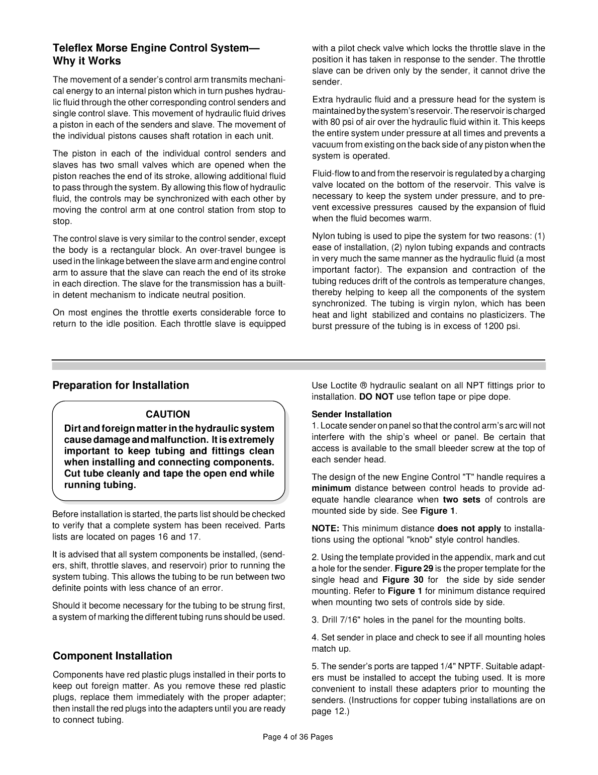 Teleflex Hydraulic Engine Controls Workshop Manual