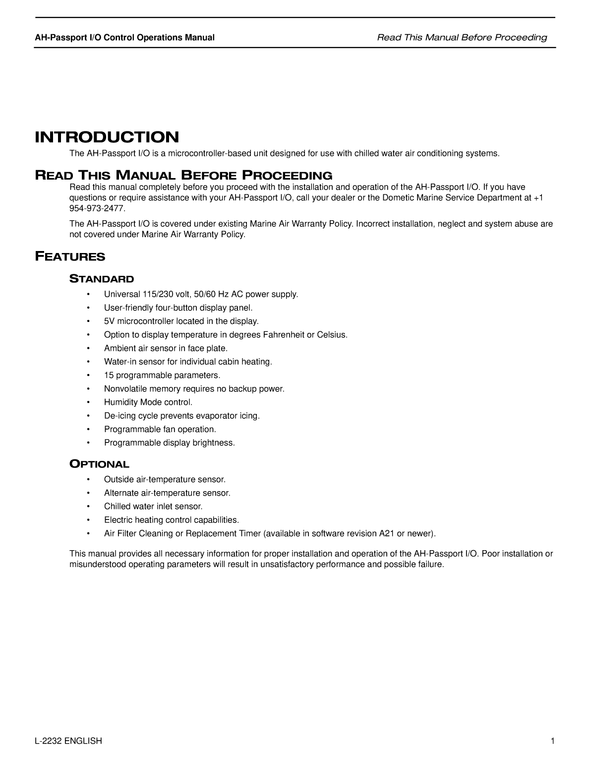 Ah Passport io cw Operation Manual 2232 15166