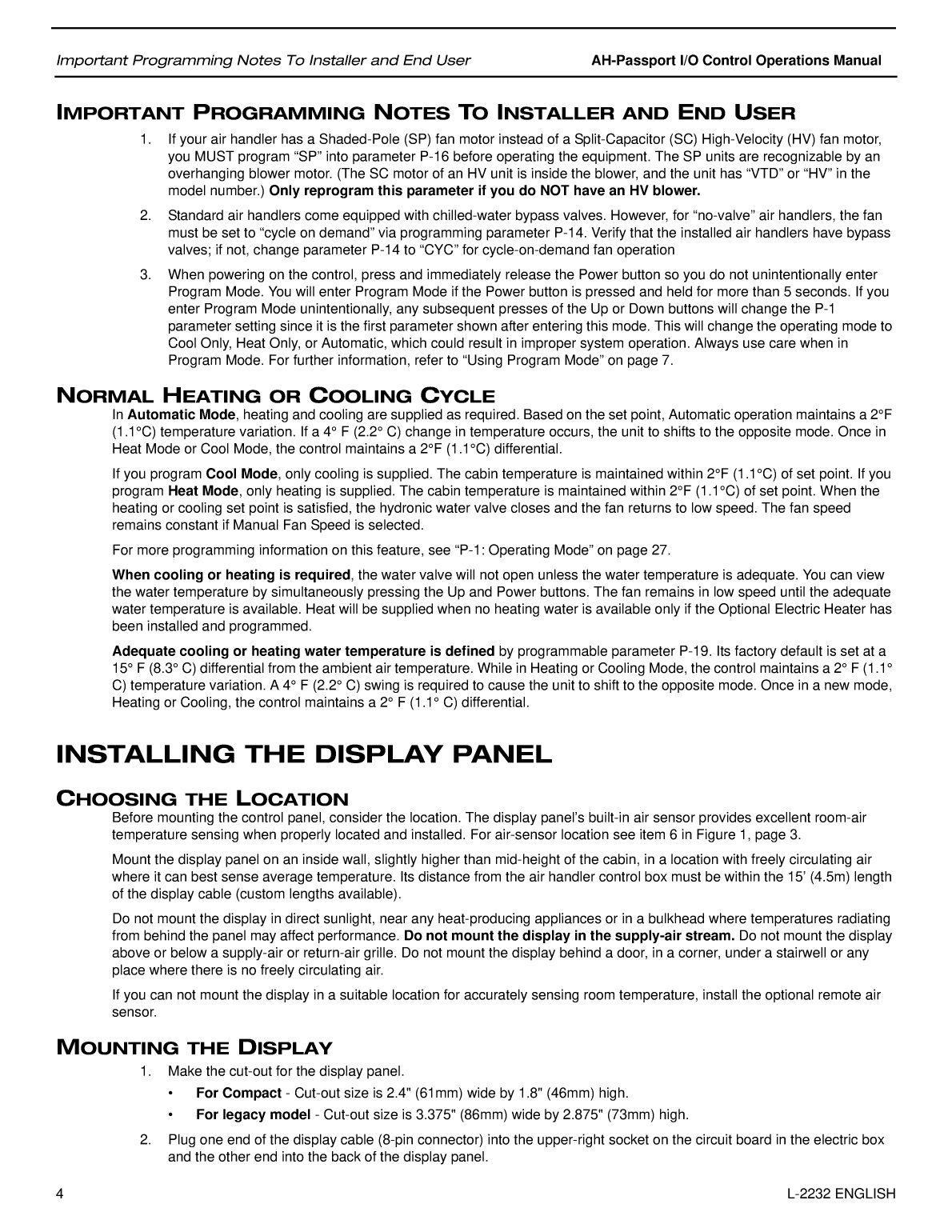 Ah Passport io cw Operation Manual 2232 15166