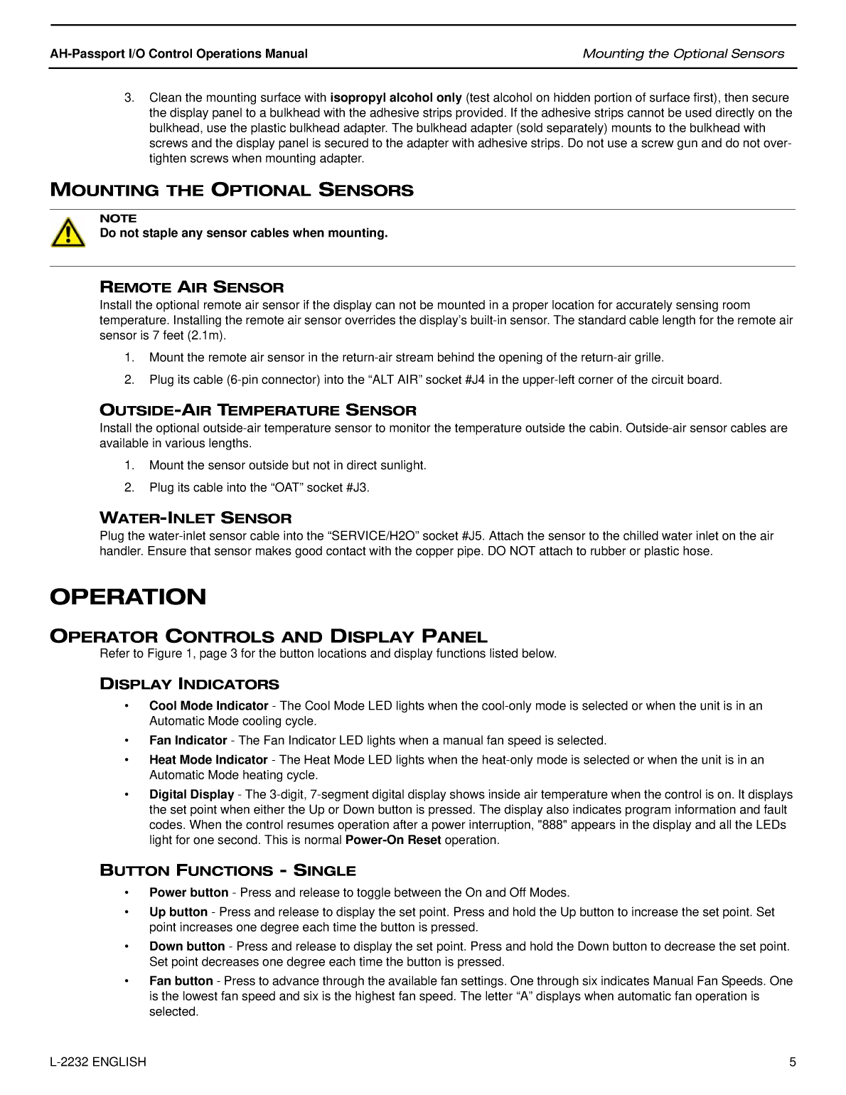 Ah Passport io cw Operation Manual 2232 15166