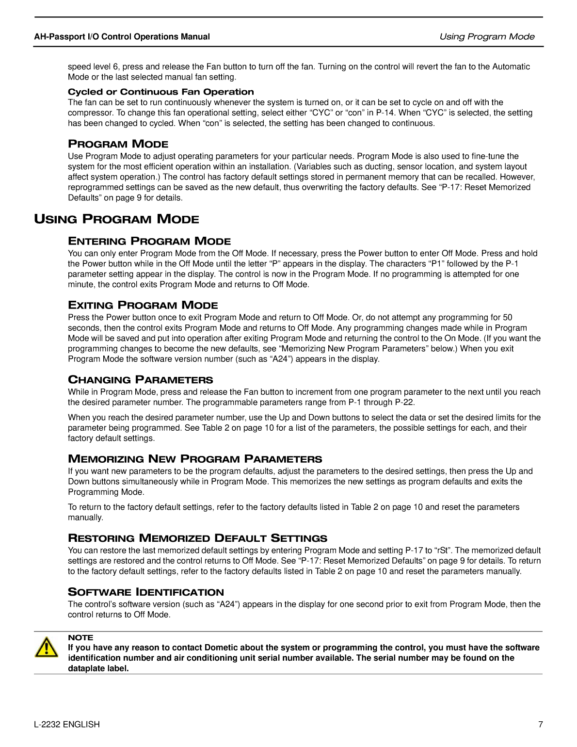 Ah Passport io cw Operation Manual 2232 15166