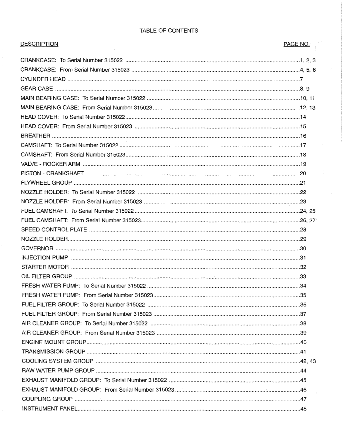 Universal Diesel 5432 Parts Manual
