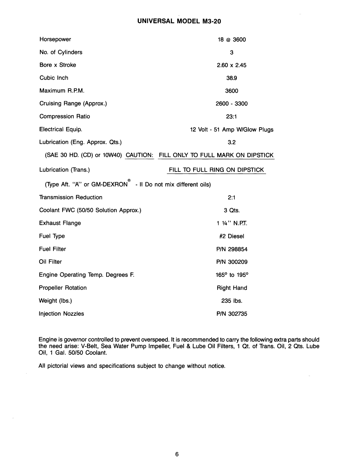 Universal Diesel M 12 Technical Manual