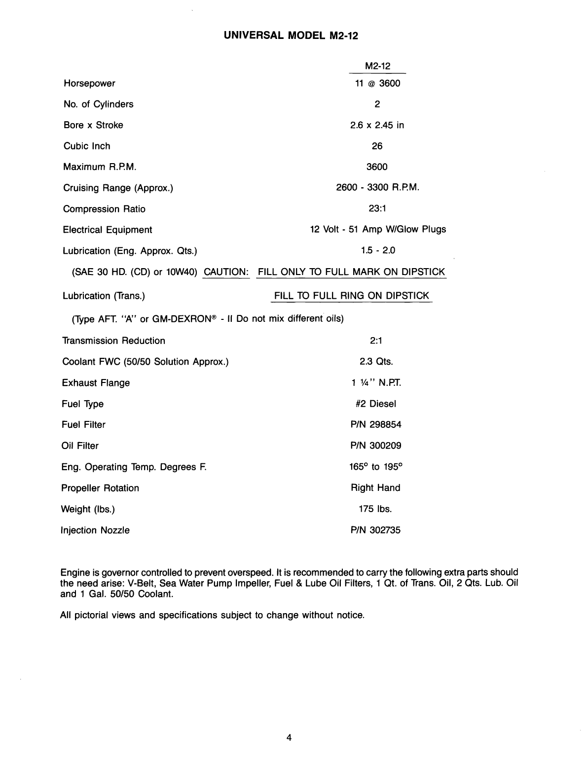 Universal Diesel M 25 Technical Manual