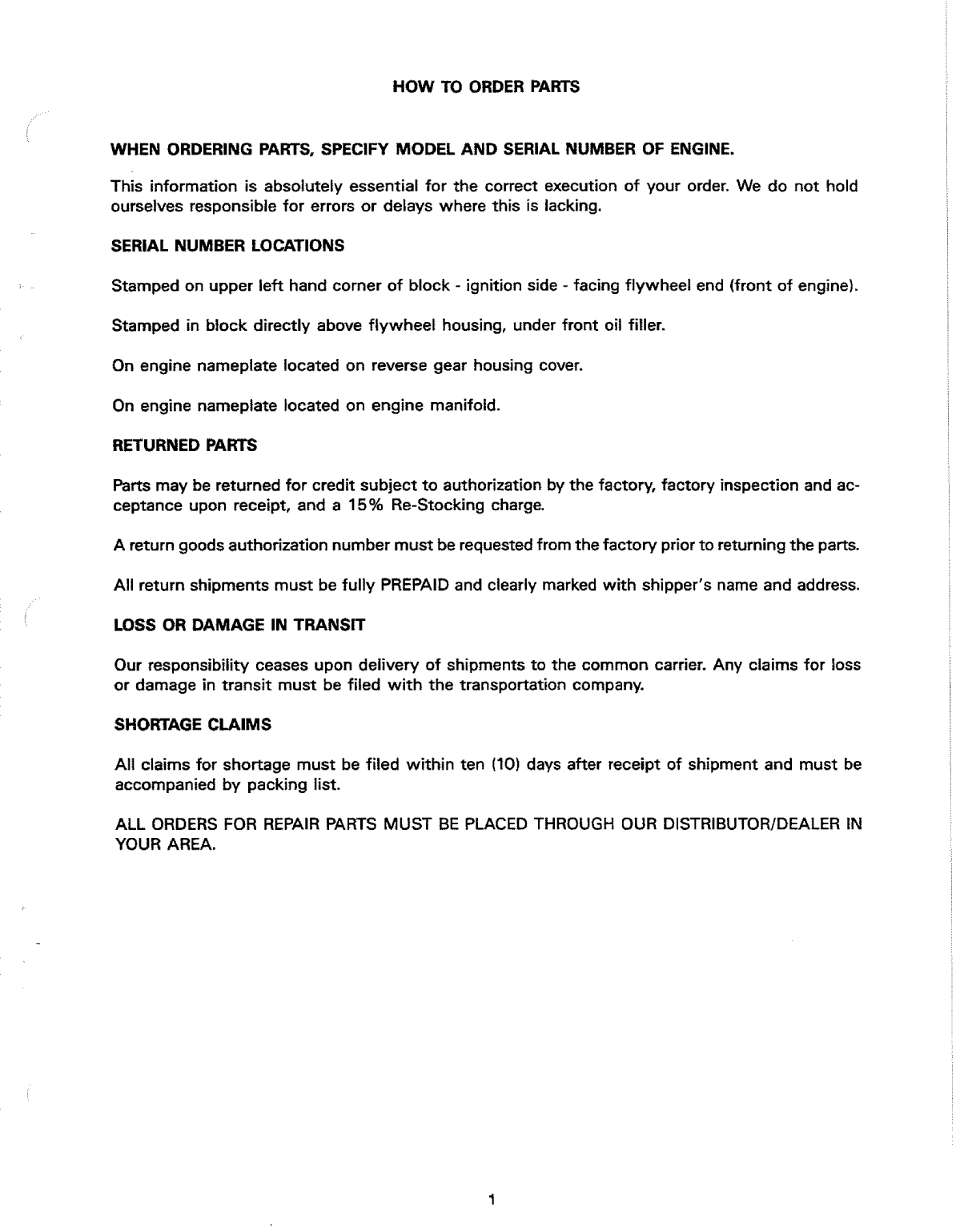 Universal Diesel M 25xp Parts Manual