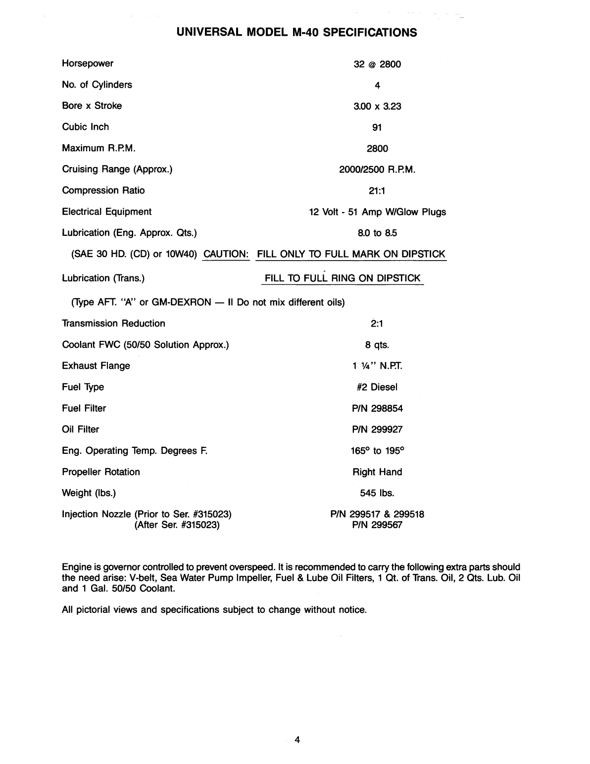 Universal Diesel M 30 Technical Manual