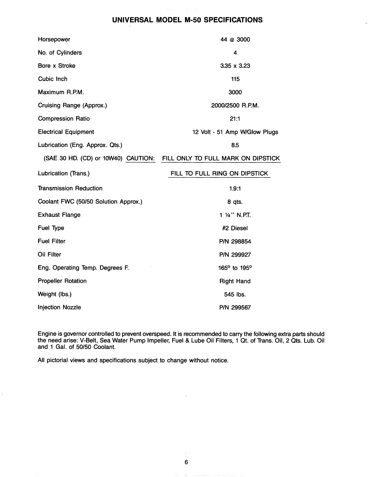 Universal Diesel M 30 Technical Manual