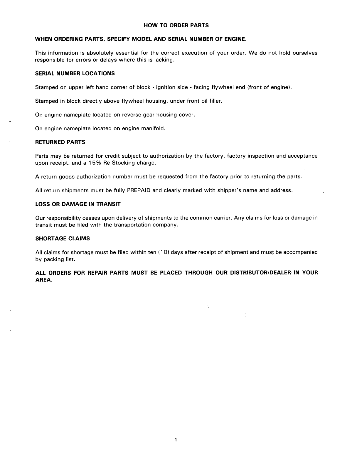 Universal Diesel M 40 Parts Manual
