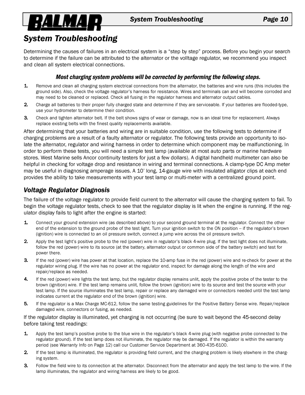 ' Balmar 12 Volt Alternator Manual'