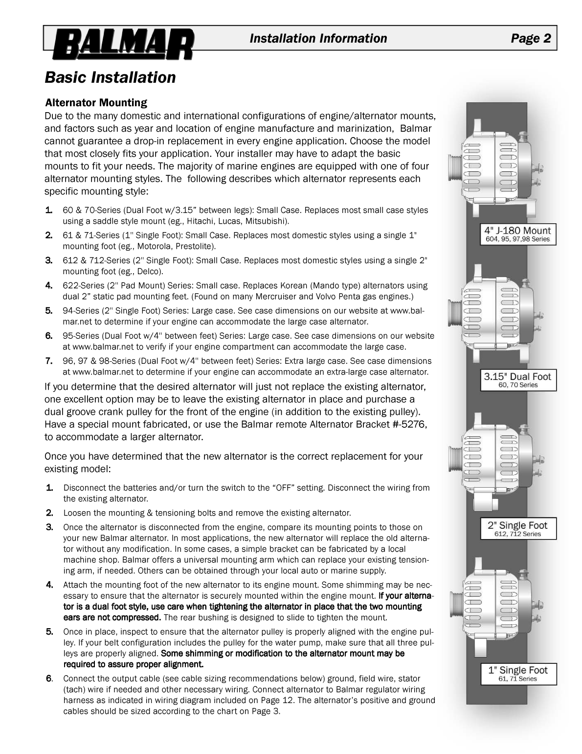Balmar 12 Volt Alternator Manual