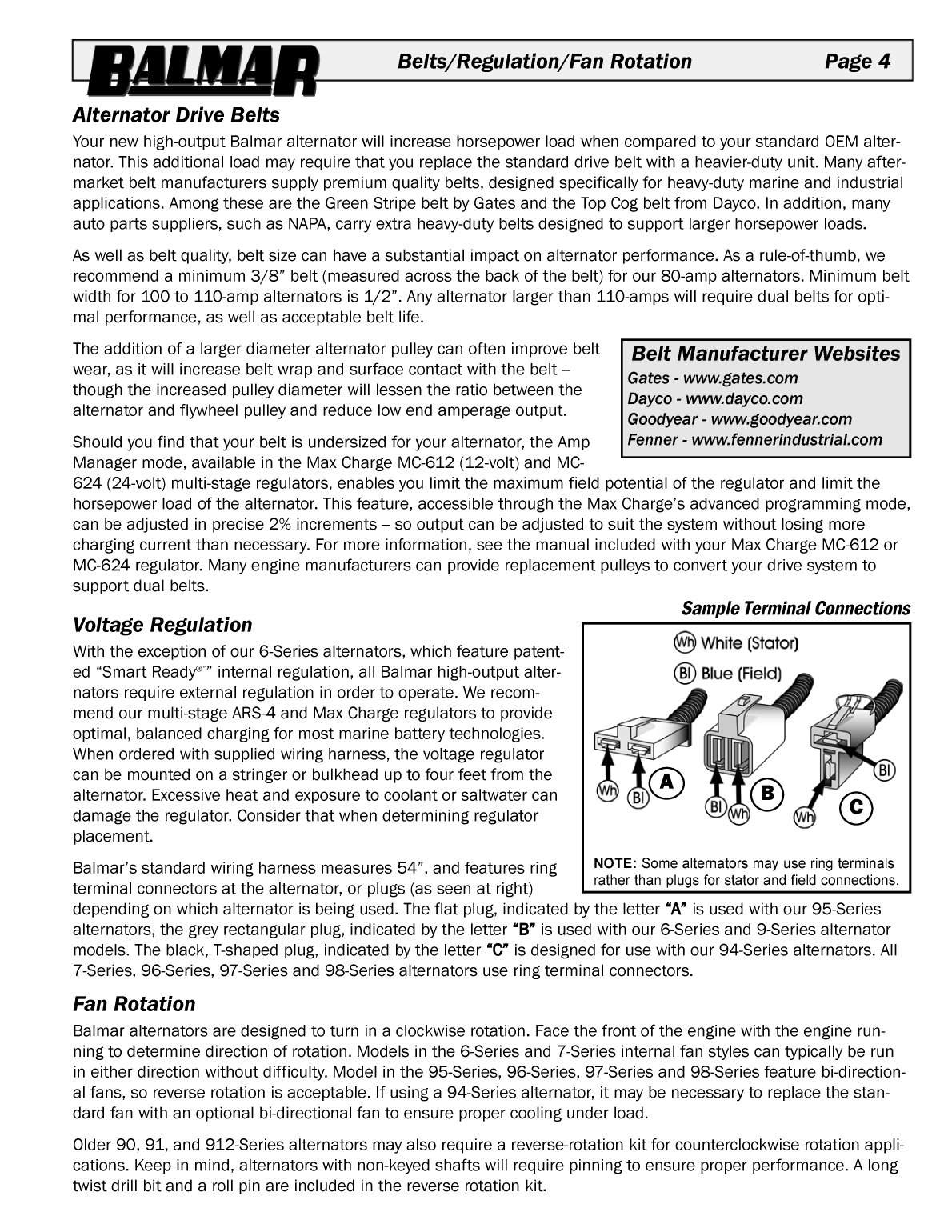 Balmar 12 Volt Alternator Manual