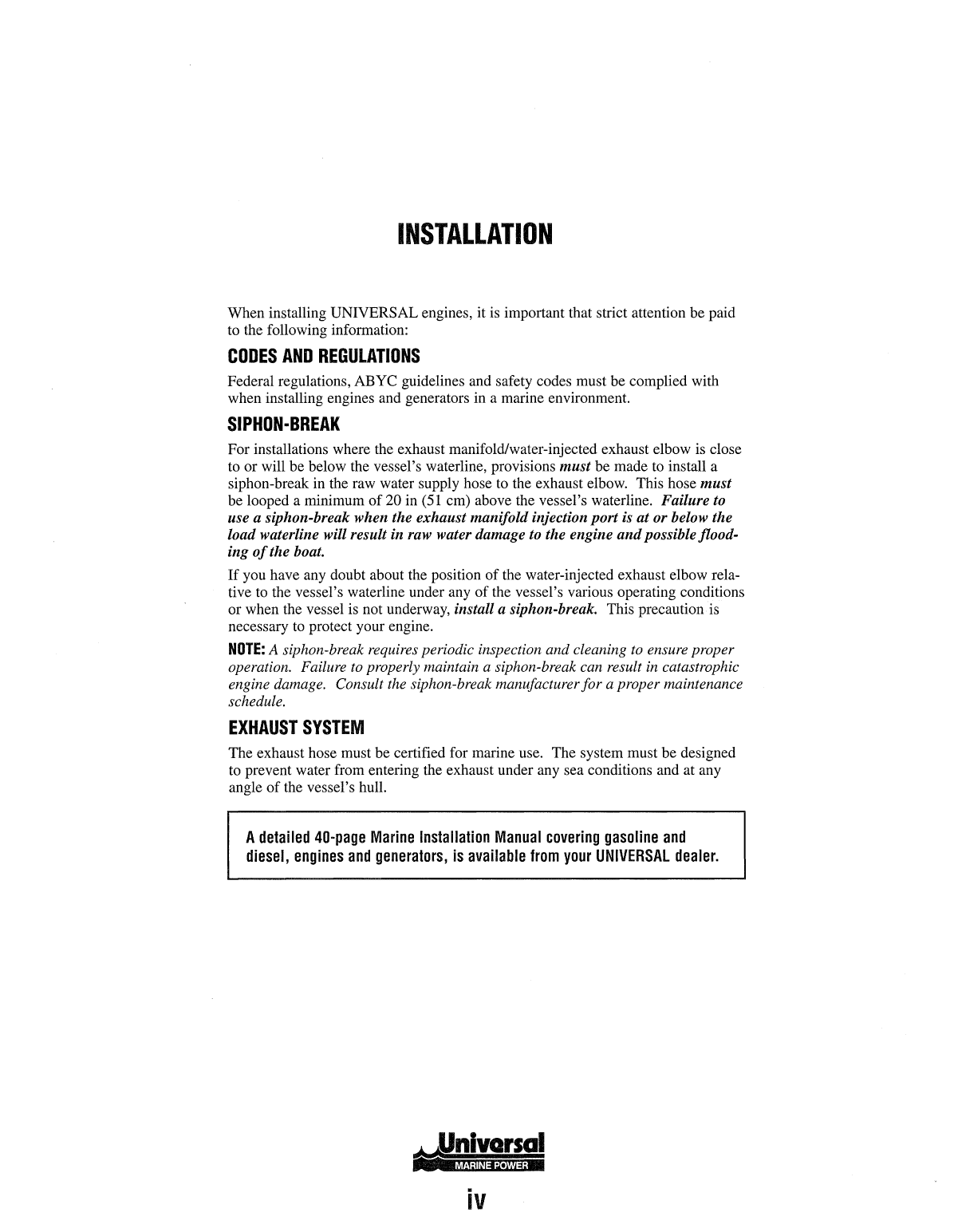 Universal Diesel M 40b Technical Manual