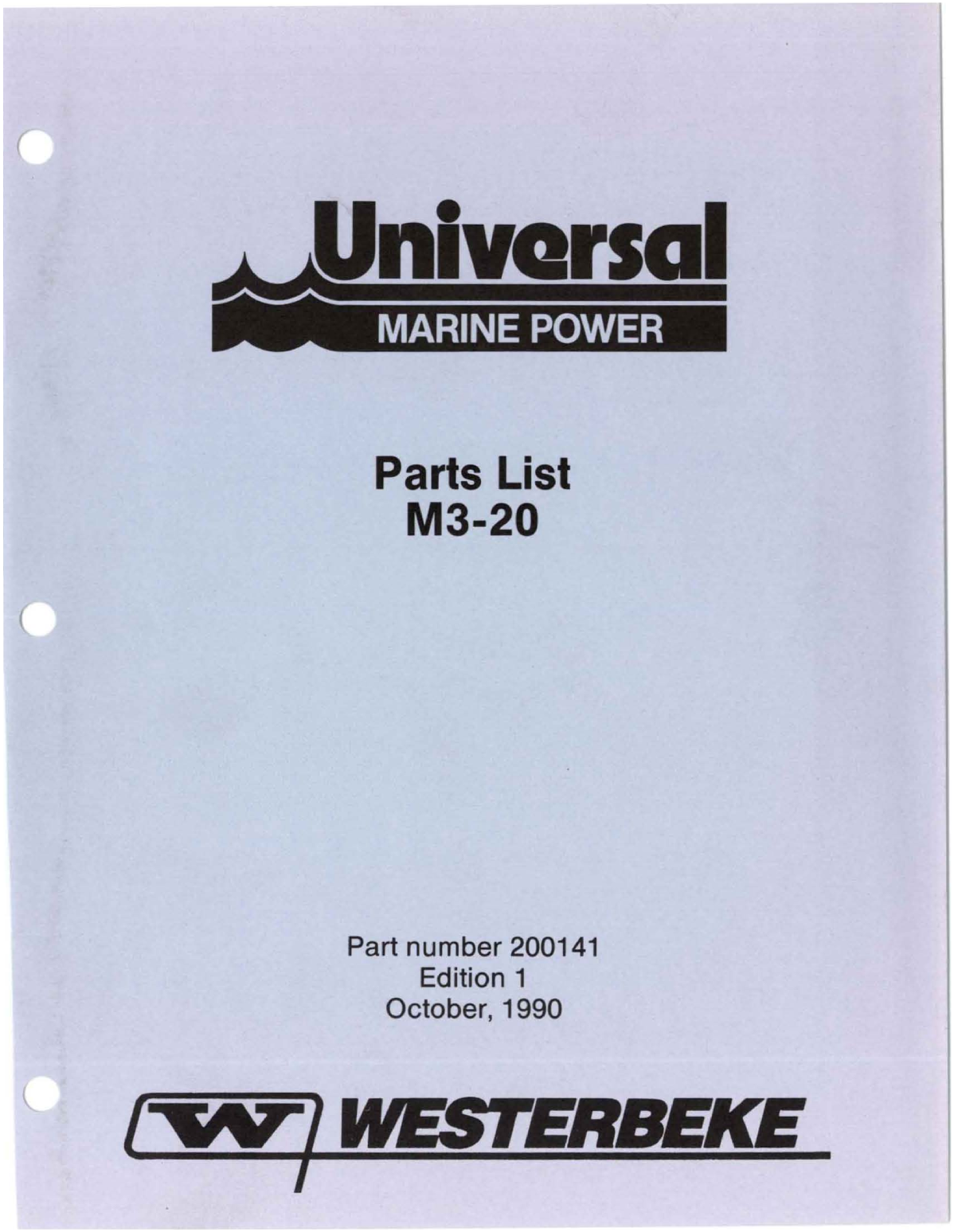 200141 M3 20 Parts Manual