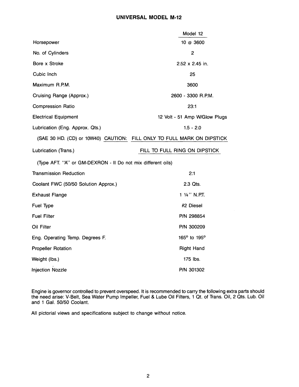 Universal Diesel M3 20 Technical Manual