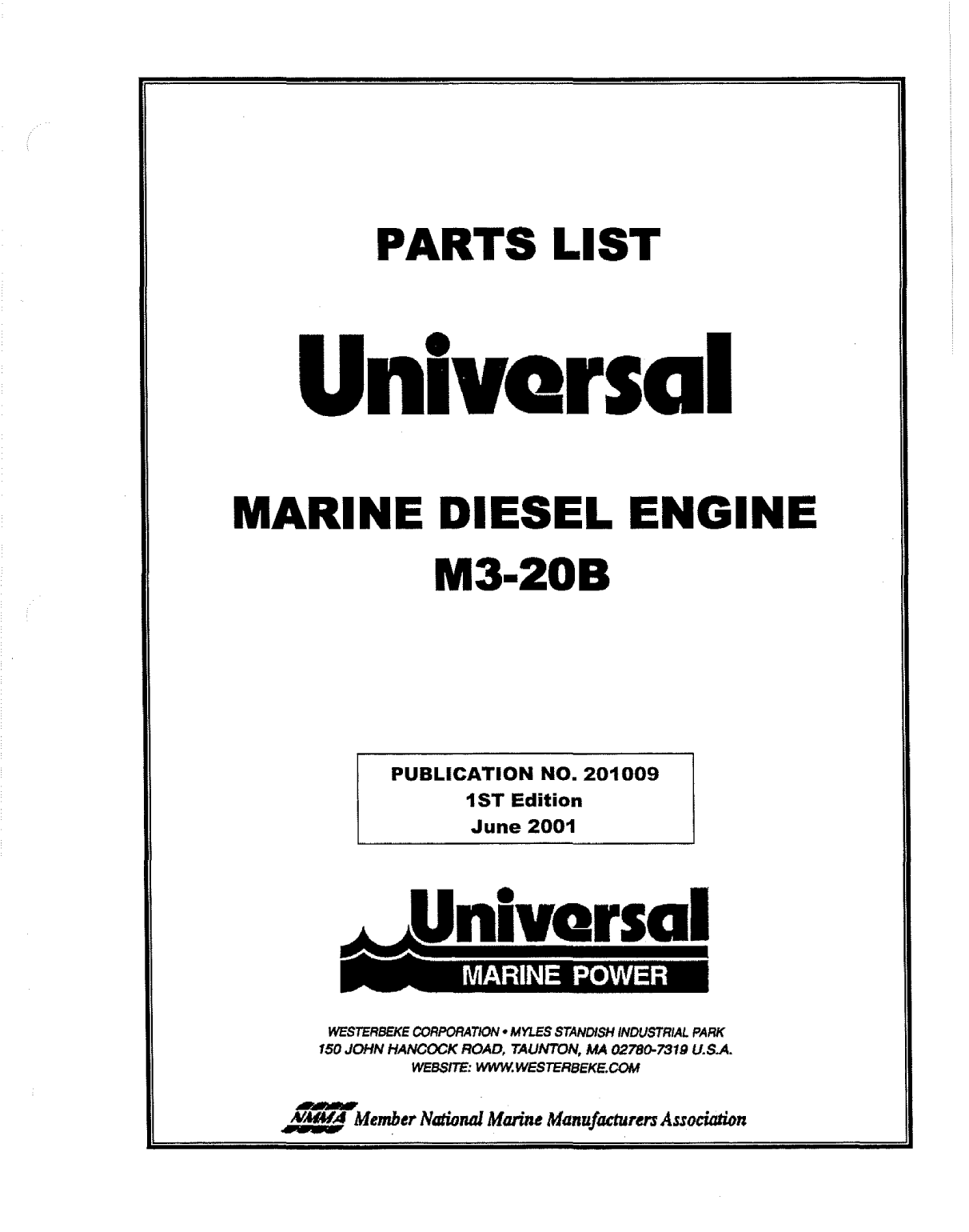 Universal Diesel M3 20b Parts Manual