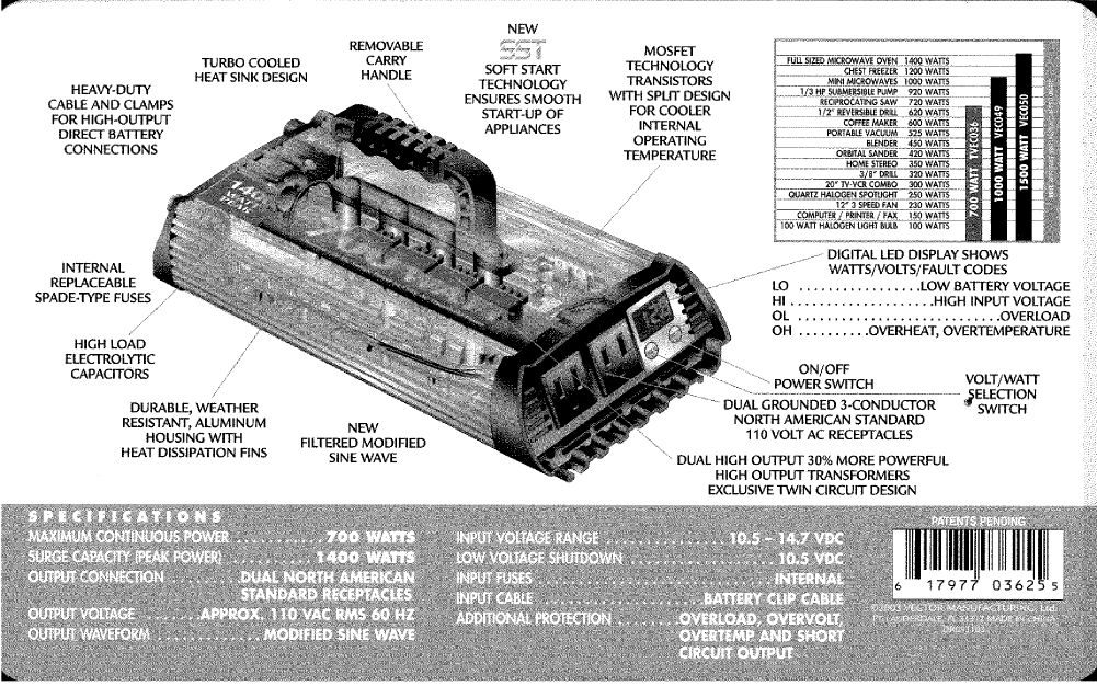 ' Vector Maxxsst 700 Watt Brochure'
