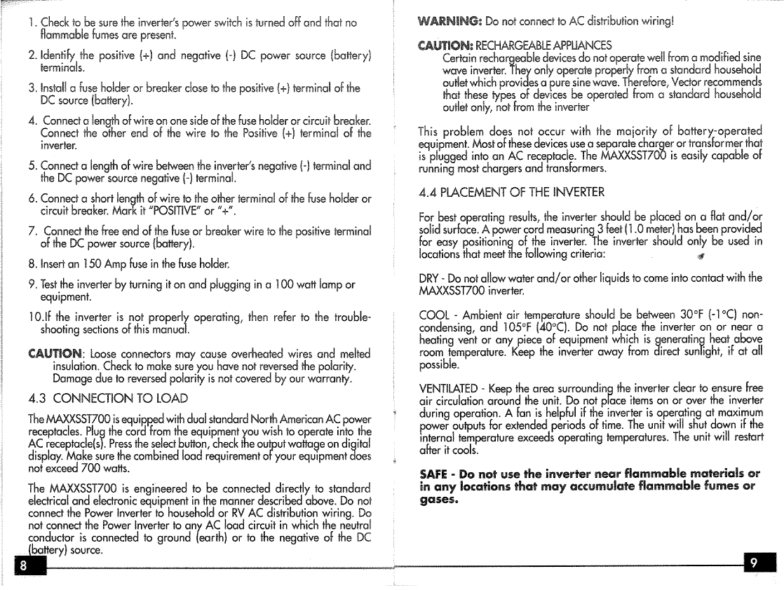 Vector Maxxsst 700 Watt Tvec036