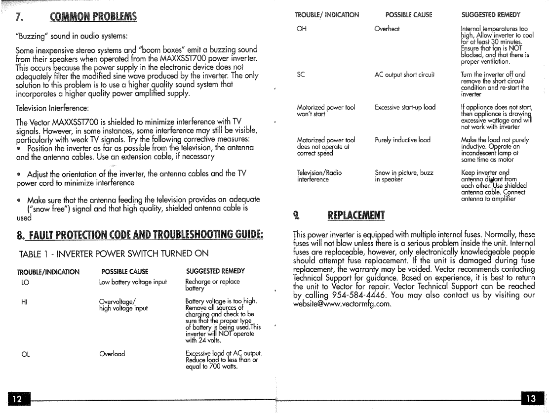 Vector Maxxsst 700 Watt Tvec036