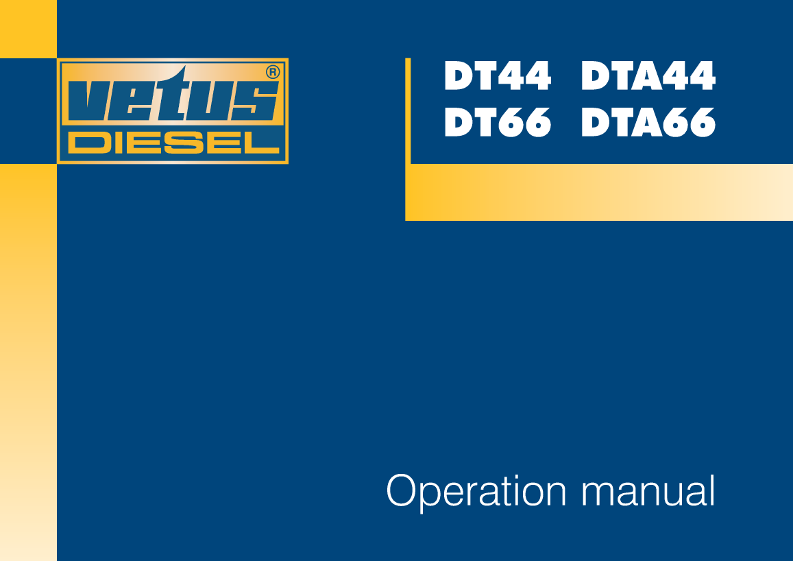 Vetus Dt44 Dta44 Dt66 Dta66 Operators Manual
