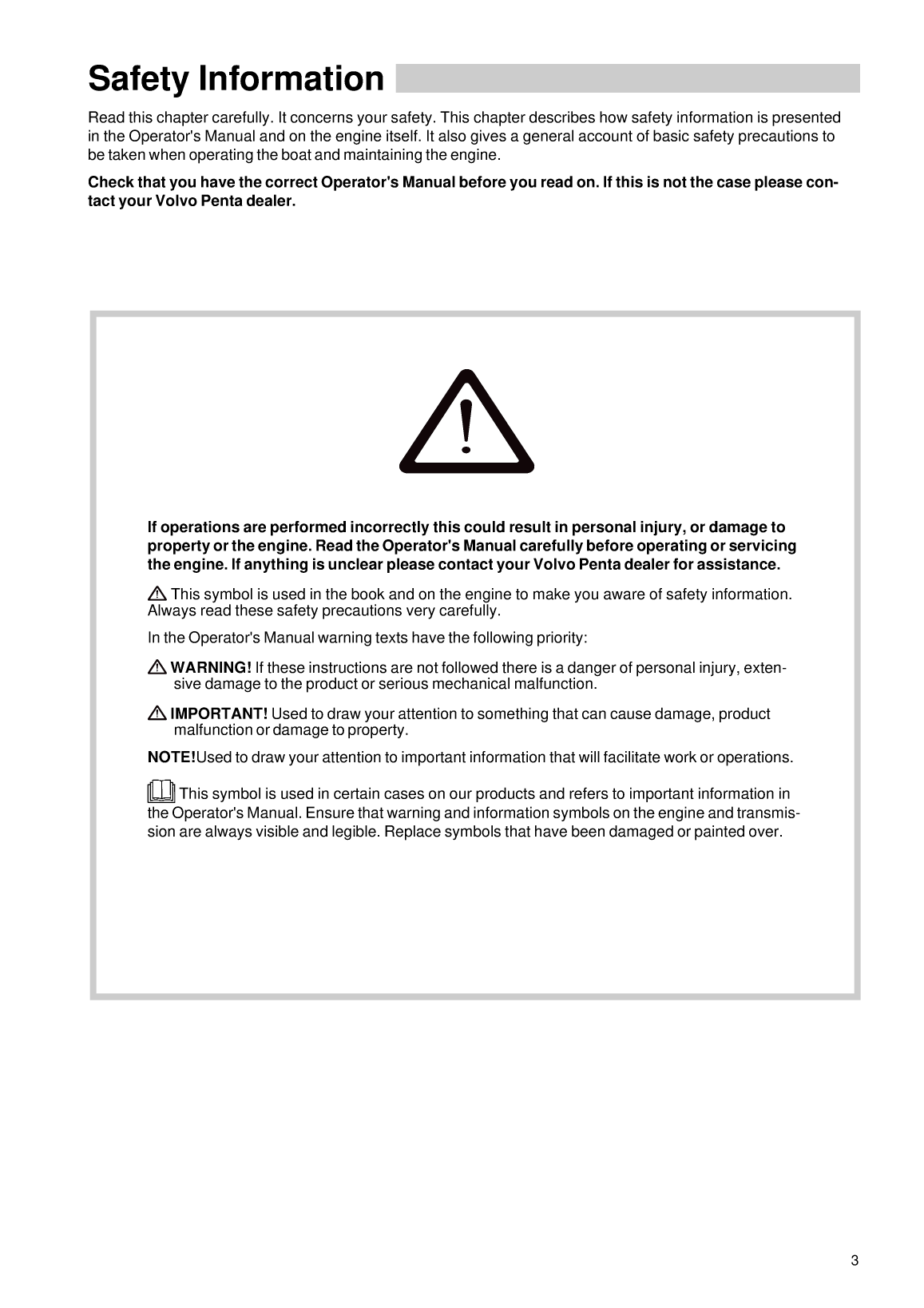 Volvo D1 30 Operators Manual