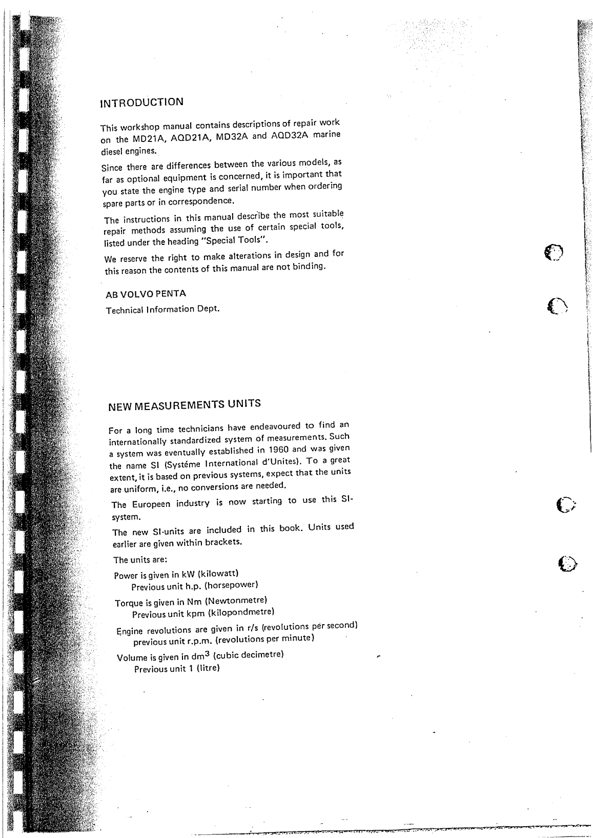 Volvo Penta Md21a Md32a Aqd21a Aqd32a Workshop Manual