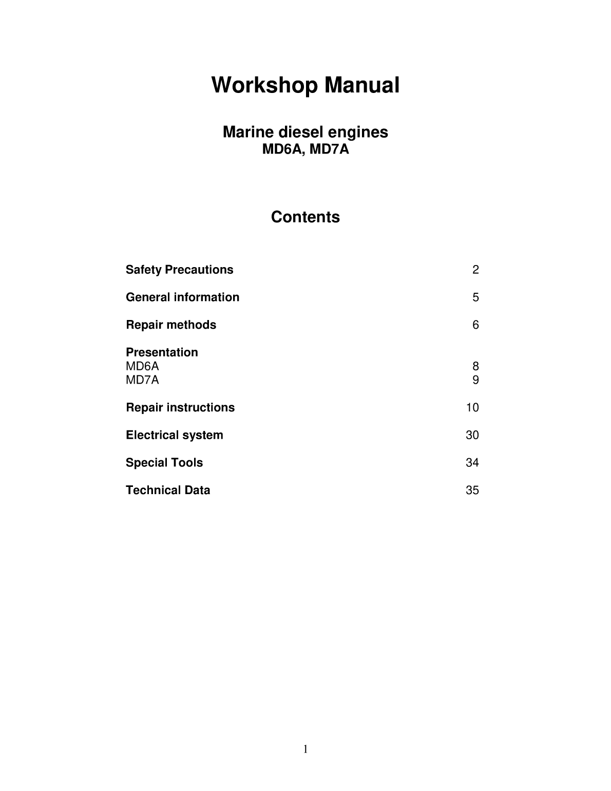 Volvo Penta Md6a Md7a Workshop Manual