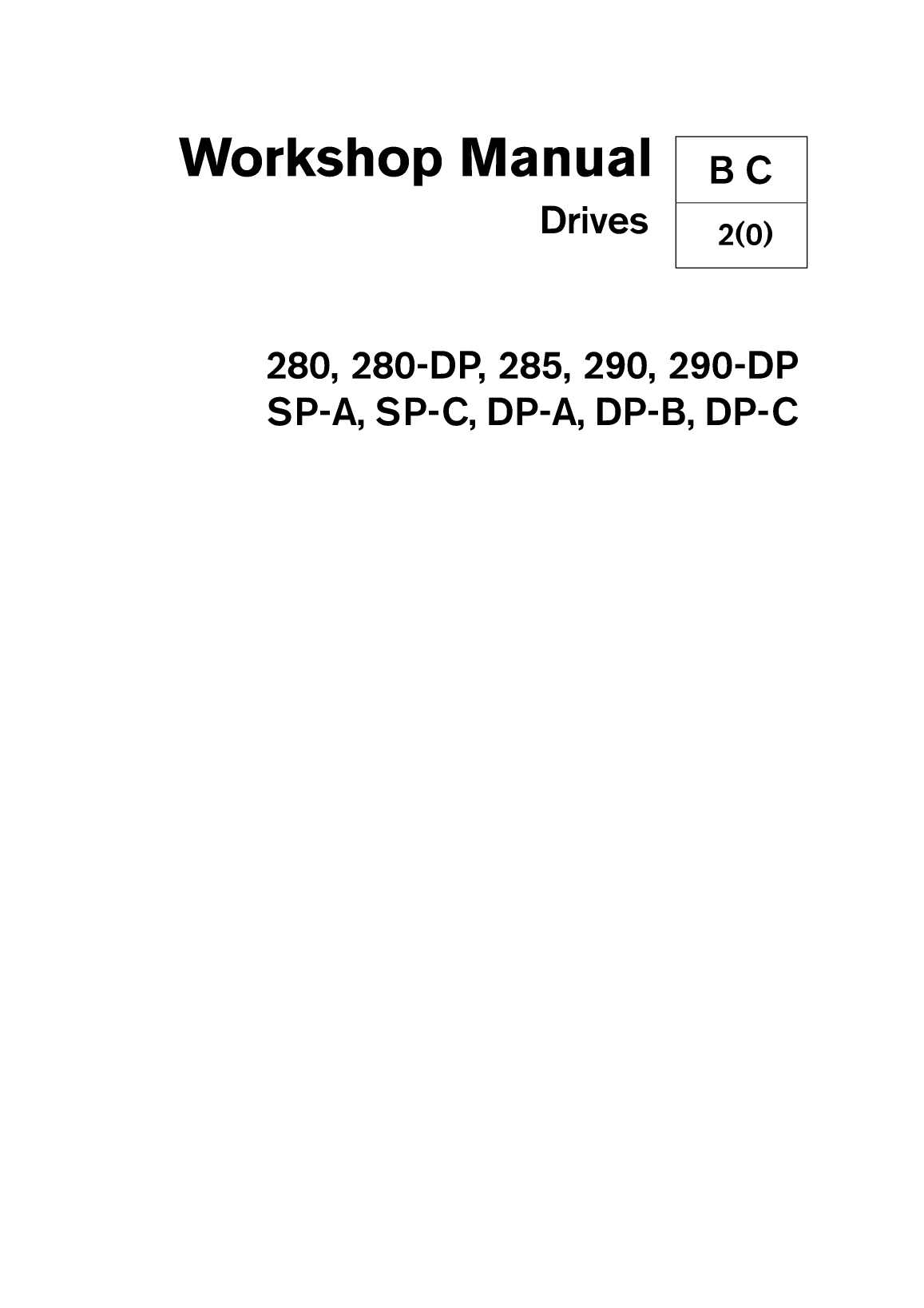 Volvo Penta Outdrive 280 280dp 285 290 290dp Workshop Manual
