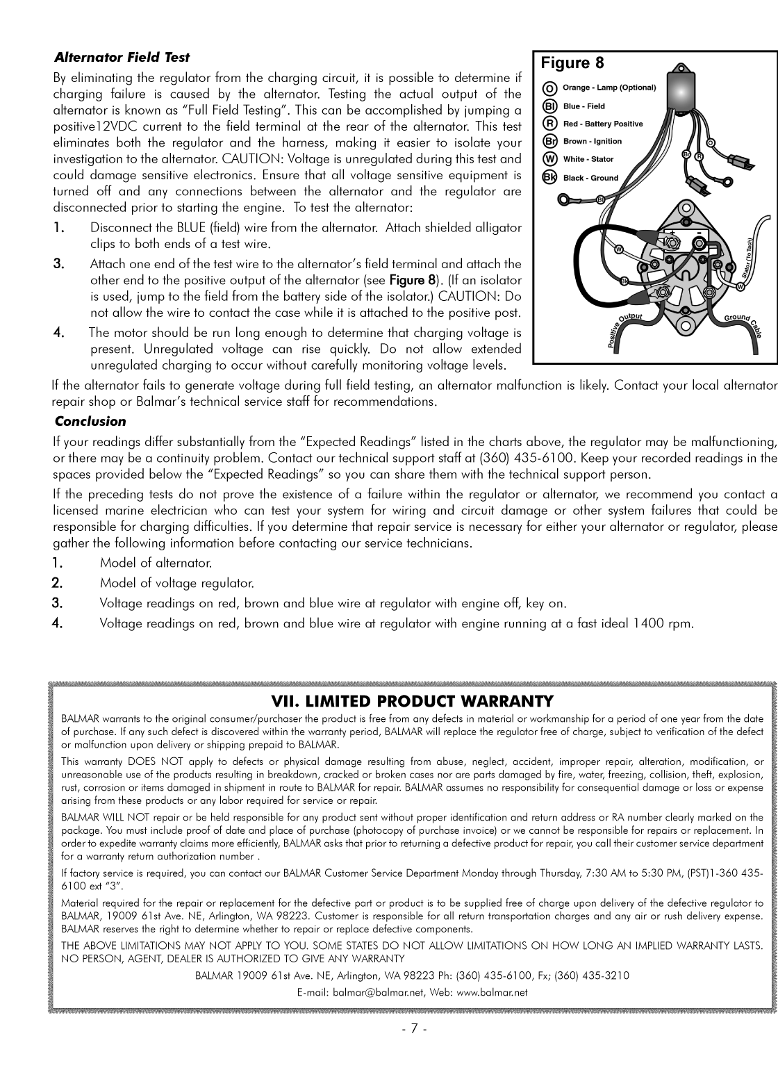 Balmar 8 Series Alternator Manual