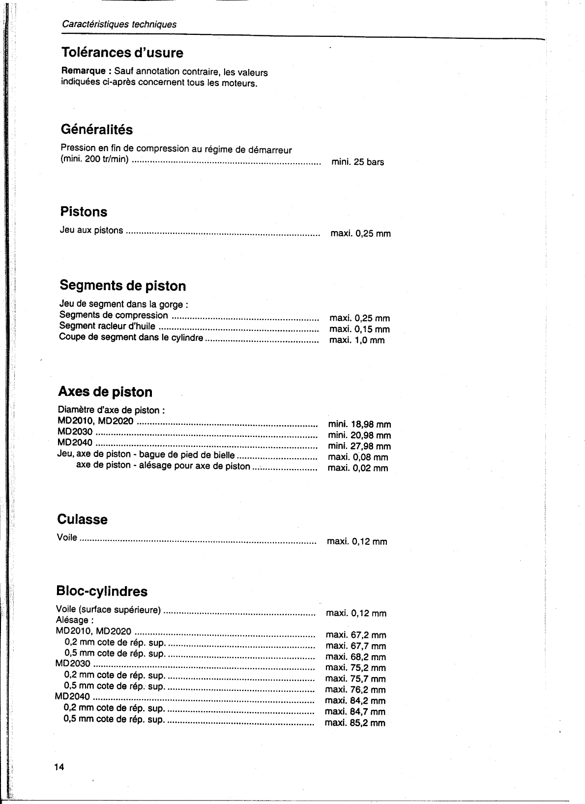 ' Volvo/md20x0: Manuel atelier Volvo Md2010 2020 2030 2040 Workshop Manual, In French'