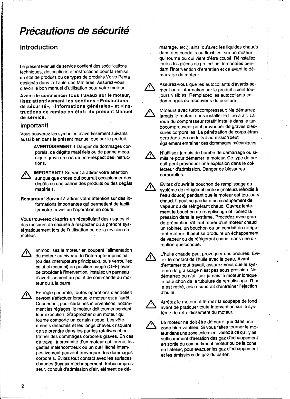 ' Volvo/md20x0: Manuel atelier Volvo Md2010 2020 2030 2040 Workshop Manual, In French'