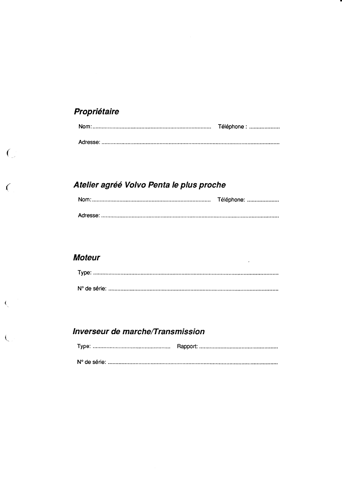 ' Volvo/md20x0: Manuel d instructions Volvo Md2040 Operation Manual'