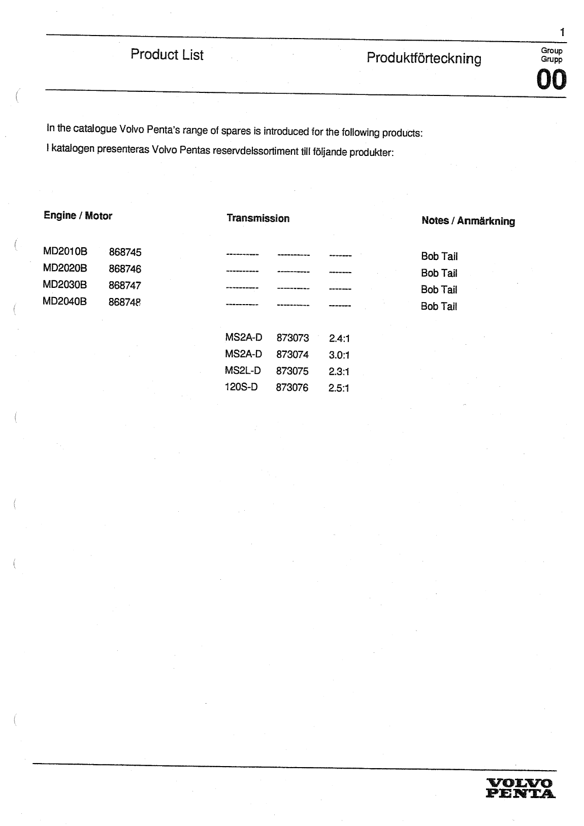 ' Volvo/md20x0: Parts Volvo Md2010 2020 2030 2040 Spare Parts Manual (1999)'