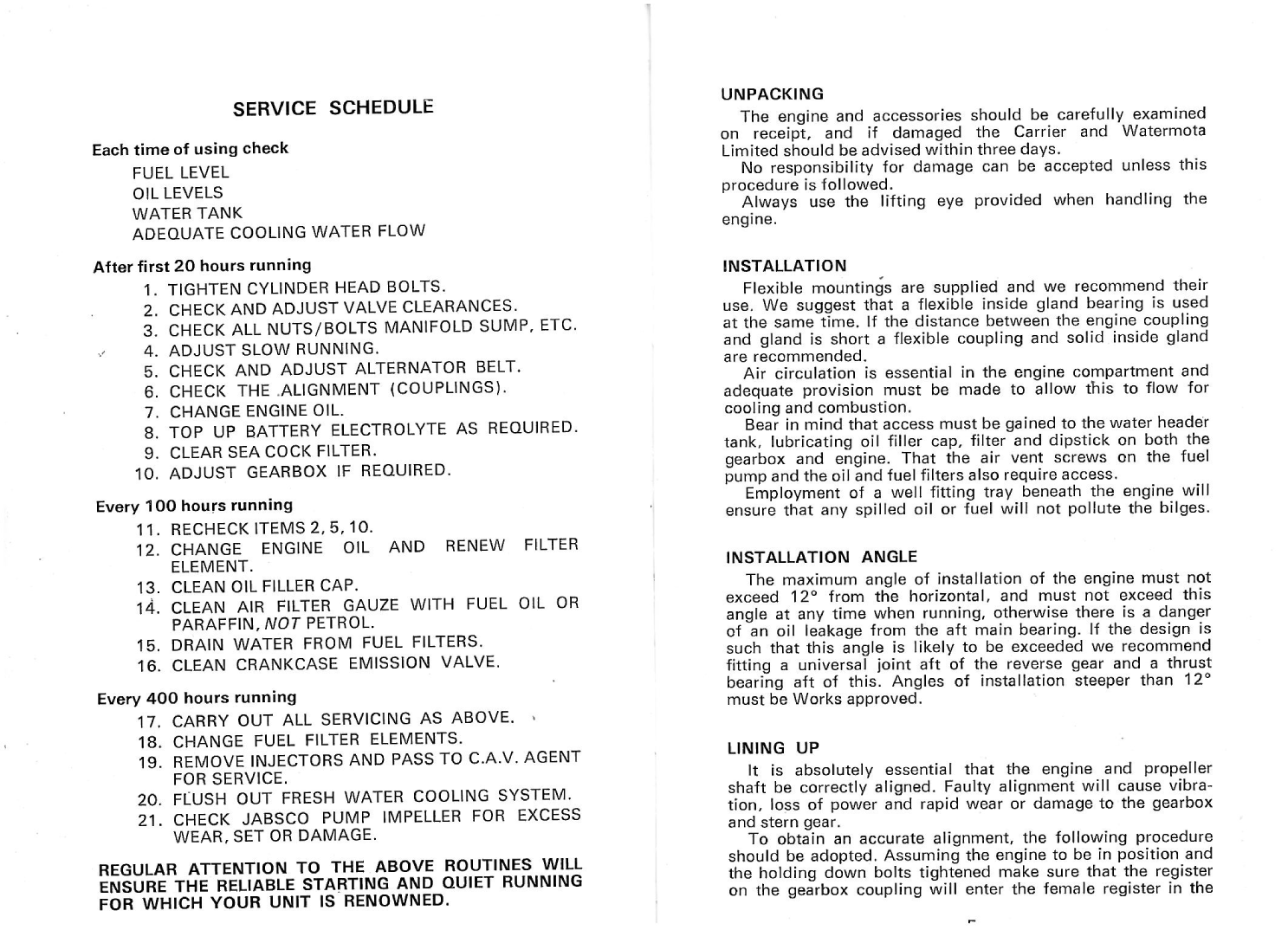 Watermota Sea Panther Mkii Service Manual
