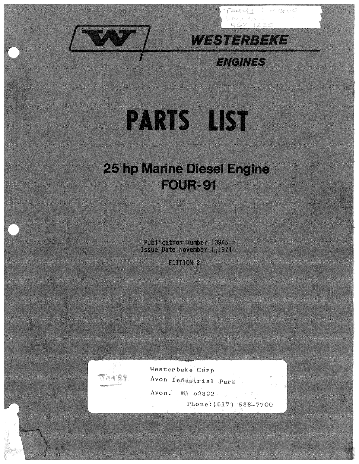 Westerbeke 4.91 Manual