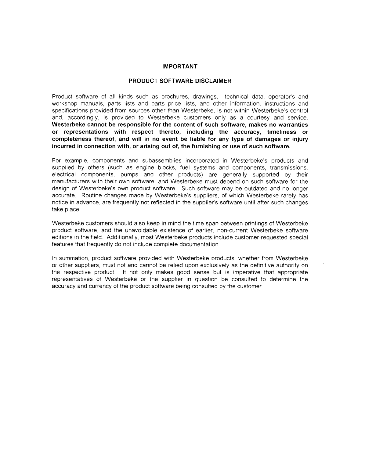 Westerbeke Diesel 108c Six Operator's Manual