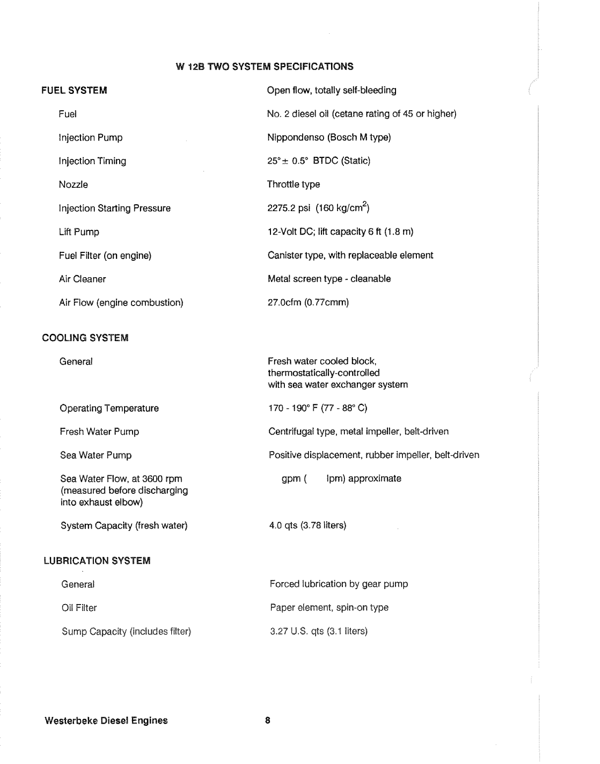 Westerbeke Diesel 108c Six Parts Manual