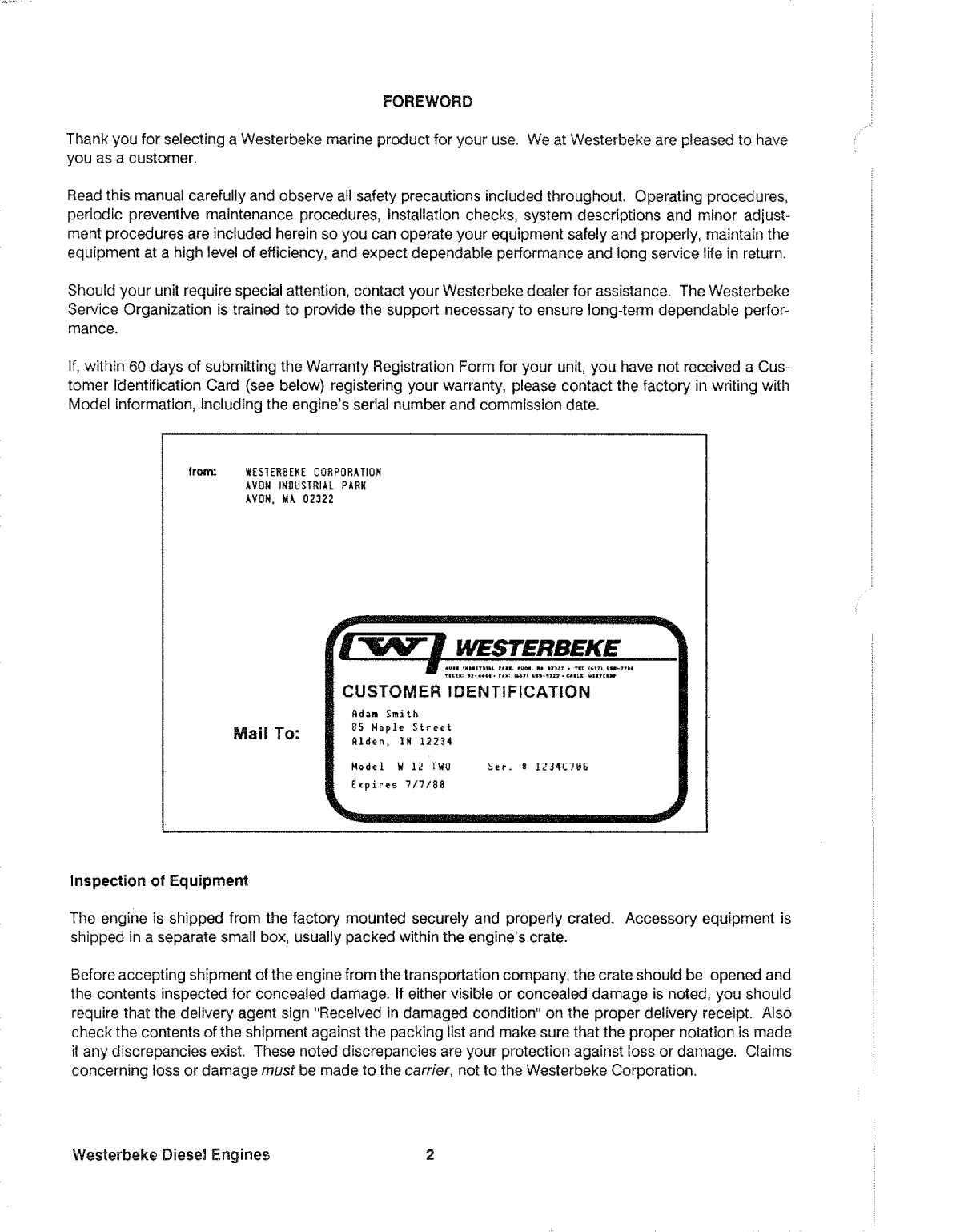 Westerbeke Diesel 108c Six Parts Manual